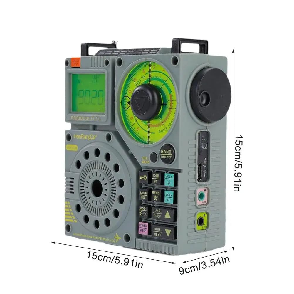 DollaTek Récepteur FM AM VHF SW AIR avec radio portable Bluetooth Support rechargeable App Télécommande intelligente Radio à ondes courtes