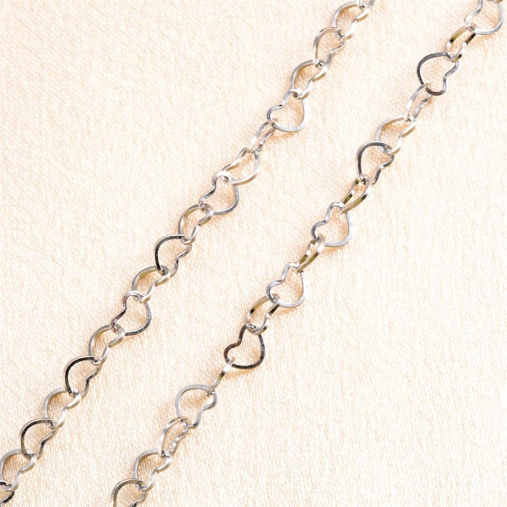 Chaîne maillons creux cœur 3.8mm en acier inoxydable durable pour vos bijoux