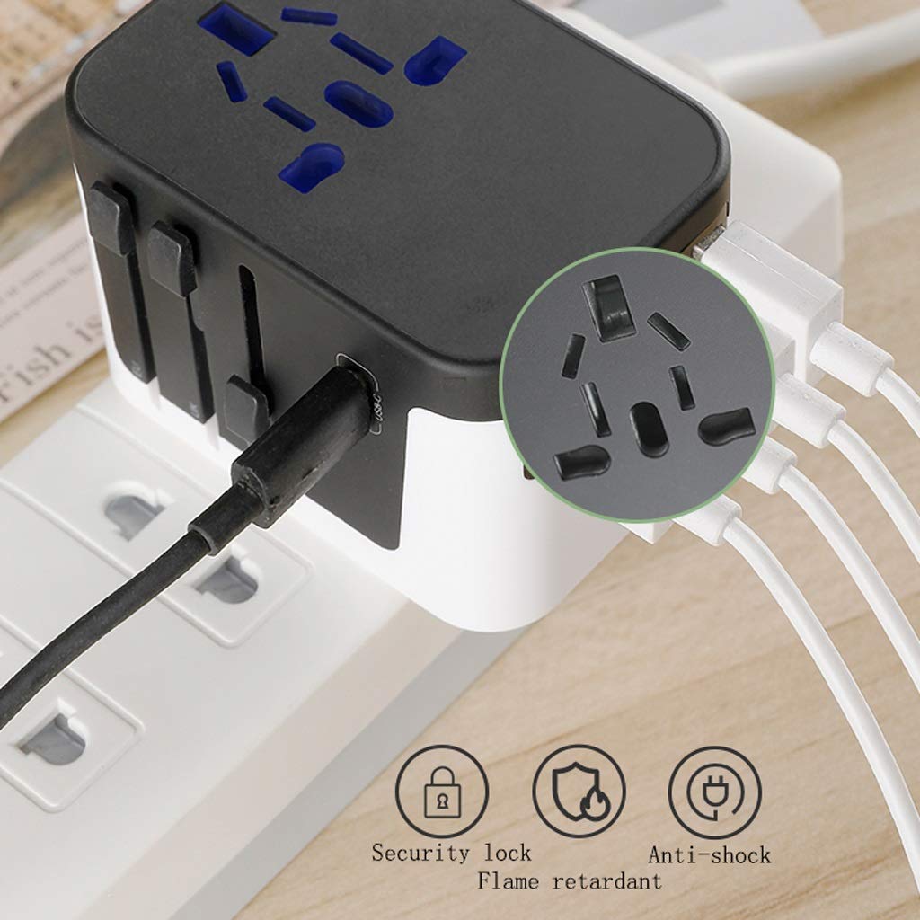 Gniazdo międzynarodowe przetwornice International Plug Converter, Universal Usb. Converter Socket, International Plug Converter Blisko, adapter wtyczki zasilania (Color : D)