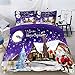 Produktbild CHABED Bettbezug Set 3D-Effektsankt-Schneemann-Weihnachtsbaumkabine Bettdecke Hülle Kissenbezug Set Beständig_135*200CM