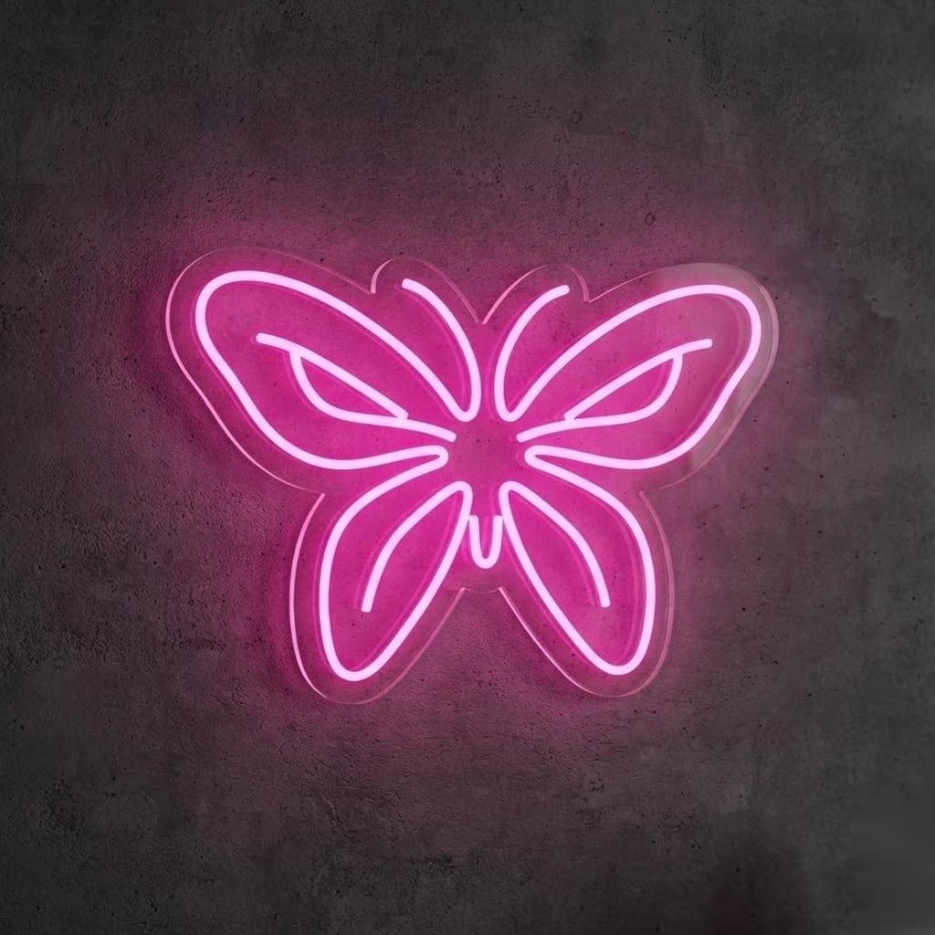 FAB CREATIONs Butterfly Neon Wall Light LED Neon Sign, Decorative Wall Light for Kids Room, for Bedroom (36 x 36 Inches) Multi Color-image-49