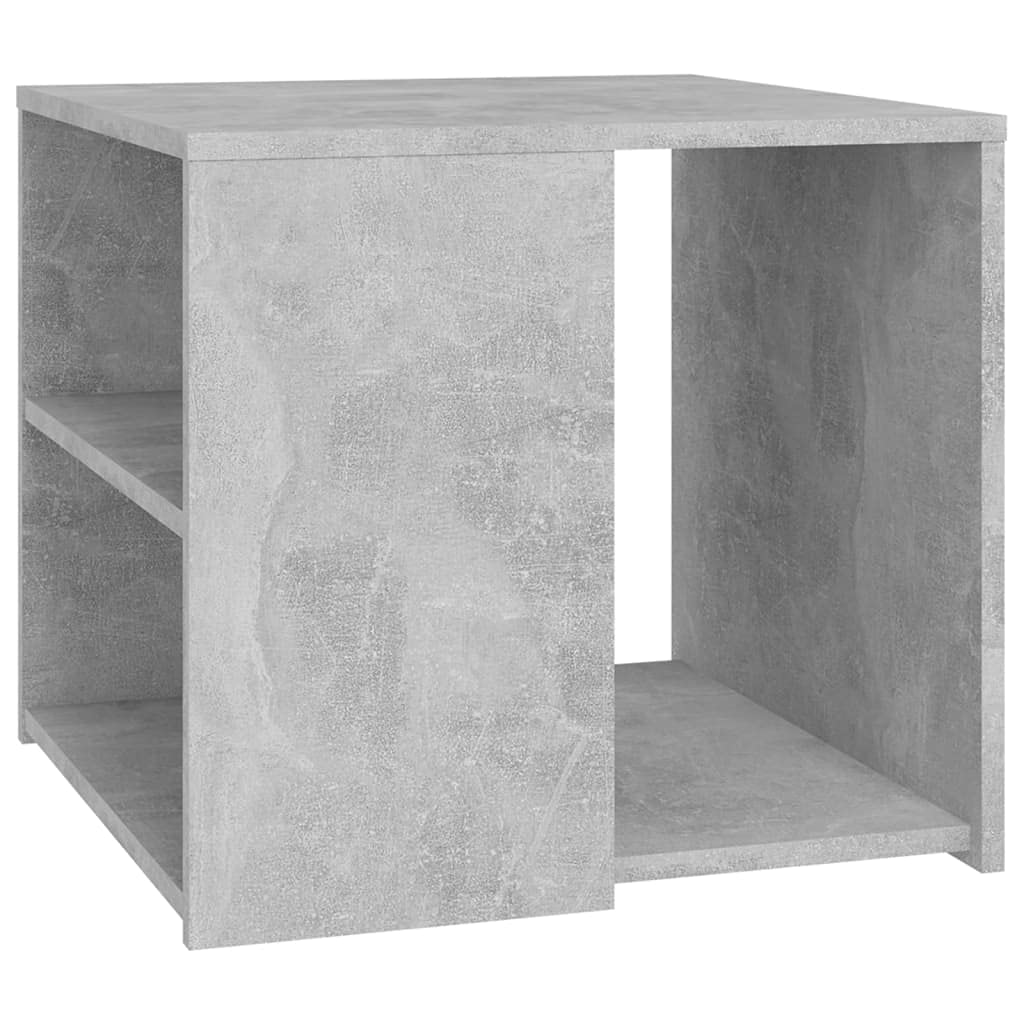 vidaXL Mesa Auxiliar Muebles Mobiliario Sofá Café Centro Salón Sala de Estar Libros Estante Estable Decoración Contrachapada Gris Hormigón 50x50x45cm