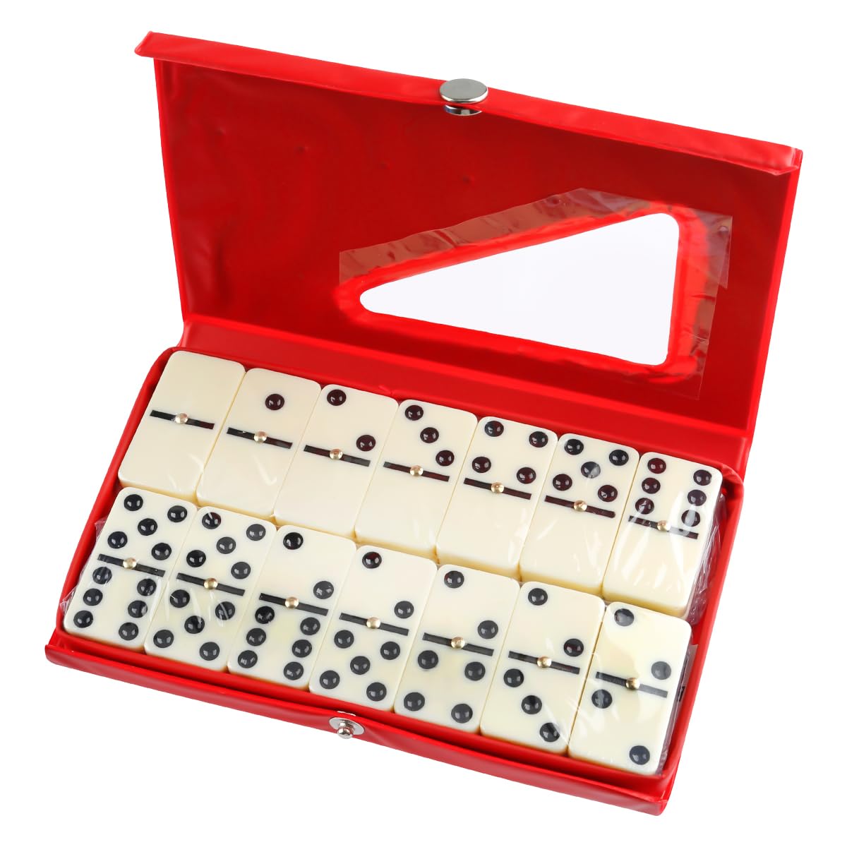 Lotsdonxia Double Six Dominoes Set  Traditional 28-Piece Dominoes with Red Box, Retro Design for Kids & Adults Board Games and Festival Parties