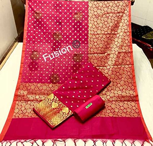 print Banarasi Silk Dress Material 