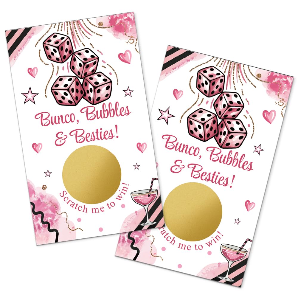 TOUNER 50 carte da gioco Bunco Bubbles & Besties Scratch Off