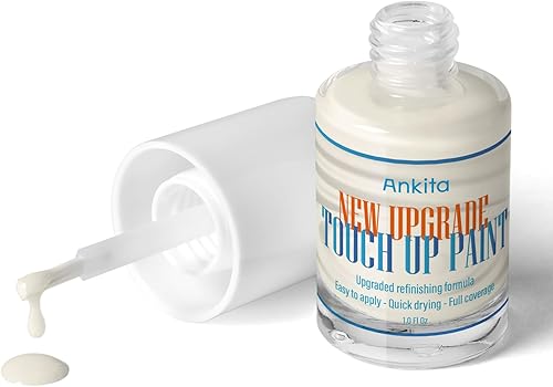 Ankita Kit de reparación de retoque de pintura y porcelana, pintura de retoque blanco brillante para astillas, arañazos, grietas y manchas en