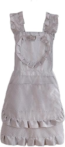 Akrxiso Delantal de cocina para mujer, delantal de cocina coqueto, lindo delantal ajustable con 2 bolsillos para hornear, cafetería, tienda