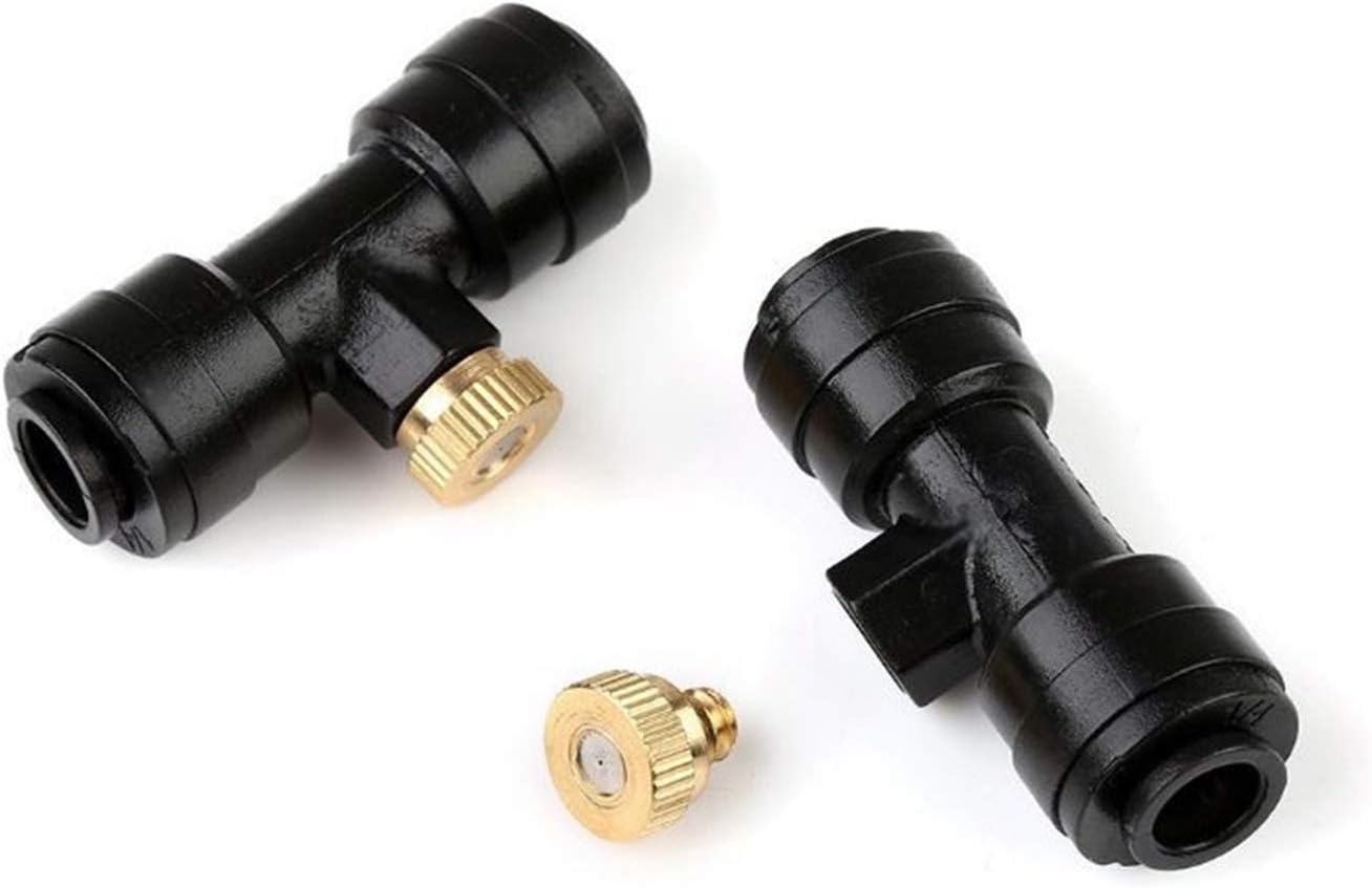 Gardening Irrigation Dripper 10 Sets of 1/4" Hose Low Pressure Threaded Atomizing Nozzles, with Plastic Non-Slip Three-Way Atomizing Nozzle Kit, Garden Cooling Accessories (Color : 0.3mm Nozzle)