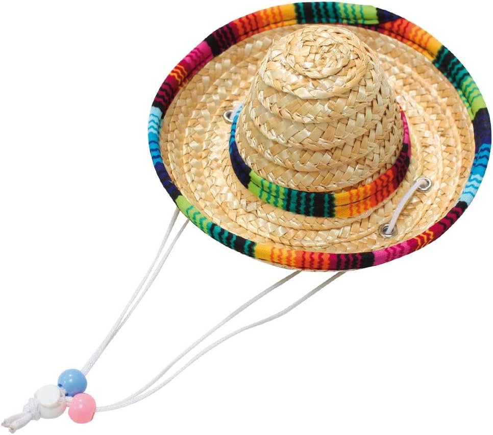 Cross Straw Hat for Sombrero Dogs, Small