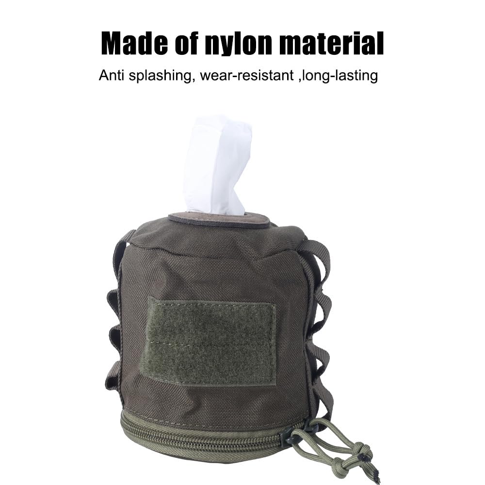 Tactical Toilet Paper Holder,Waterproof Roll Tissue Case with MOLLE Mount Side Webbing for Camping Hiking,Bathroom - Image 2