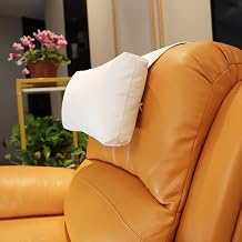 Velvet Recliner Head Pillow with Non-Slip Base - Adjustable Neck Support for Pain Relief in Home, Office and Travel Nature White