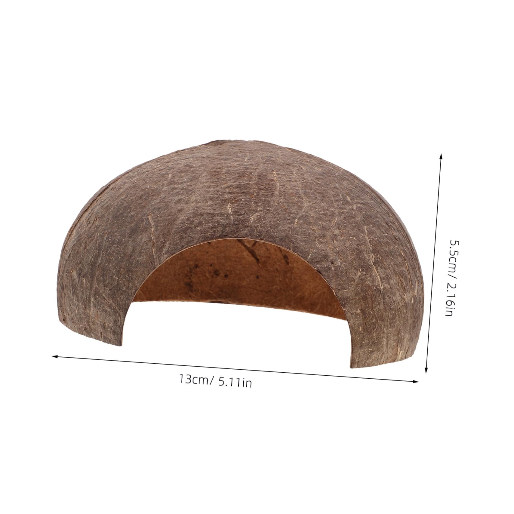 COLLBATH Coconut Shell Hideout for Bearded Dragons Turtles Fish Naturalistic Aquarium Decor Secure Easy to Clean Hiding Cave for Reptile Enclosure Crab Habitat