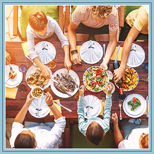 Set Of 12 Wood Bead Napkin Rings Farmhouse Napkin Rings With Small Beads Tassel Boho White And Blue Wooden Beads Napkin Holders Rustic Wooden Napkin Buckles For Wedding Christmas Table Decoration #TOP6