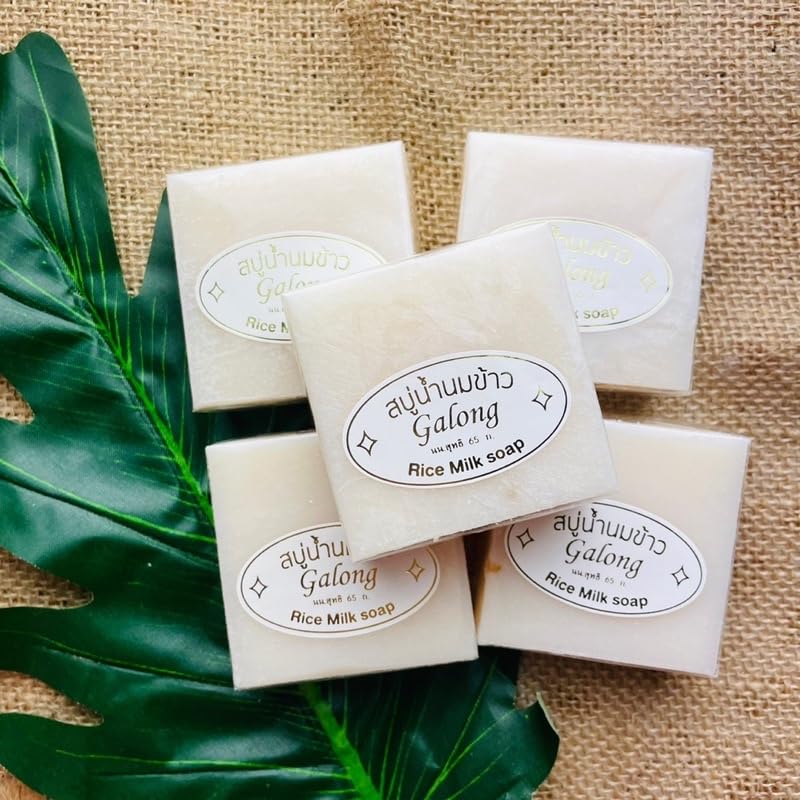 Galong Rice Milk Natural Soap 60gm X5 pc-image-40