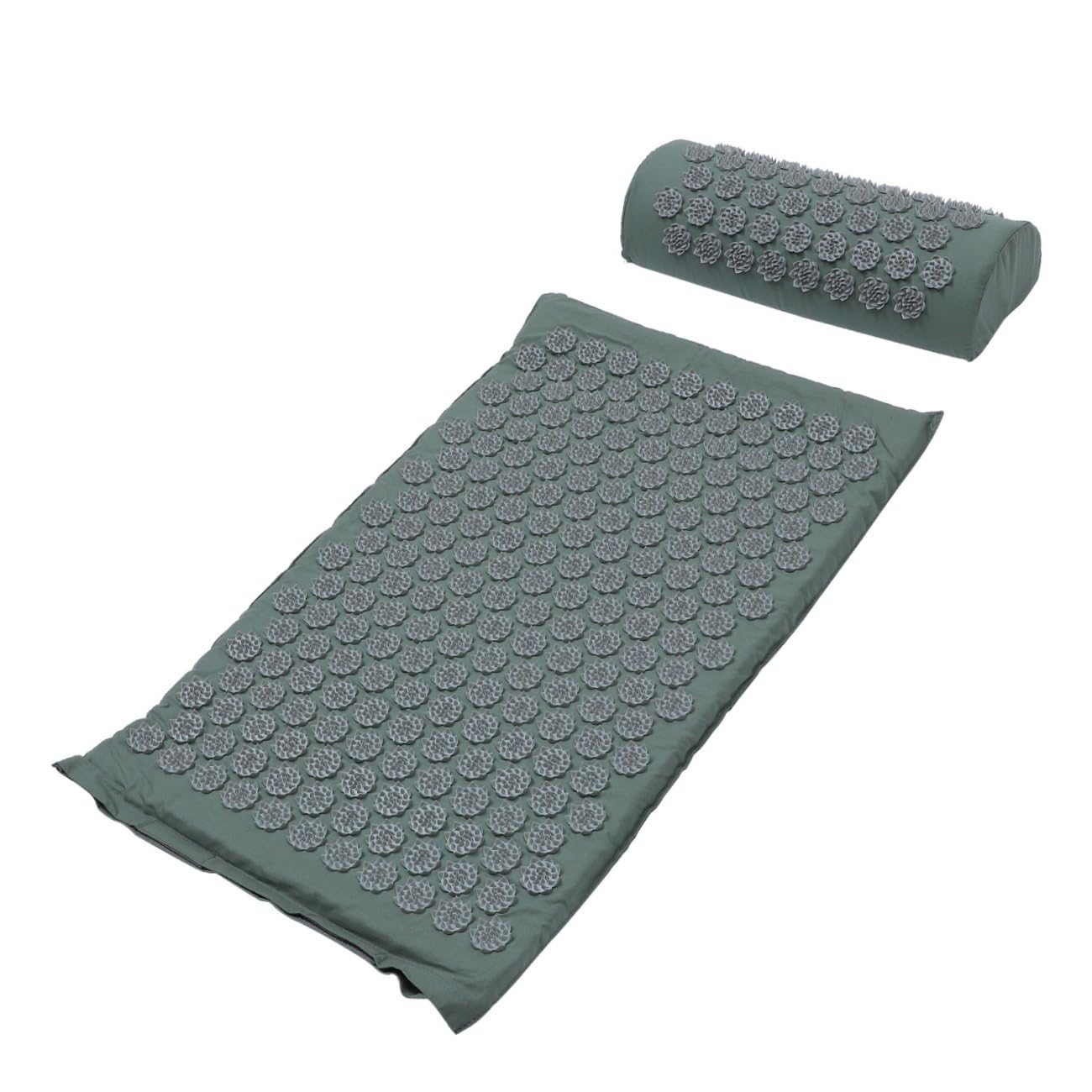 ibasenice Ensemble de 2 Tapis D'acupression et Oreillers de Massage Pratiques Gris, Tapis Anti-dérapant Longue Taille, Stimulation Points D'acupuncture pour Relaxation Musculaire et Sommeil