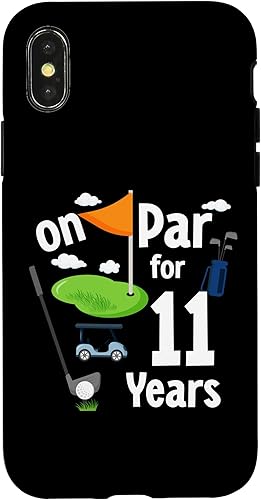iPhone XXS On Par 11th Birthday Golf Player Theme 11 Year Old B-Day Case