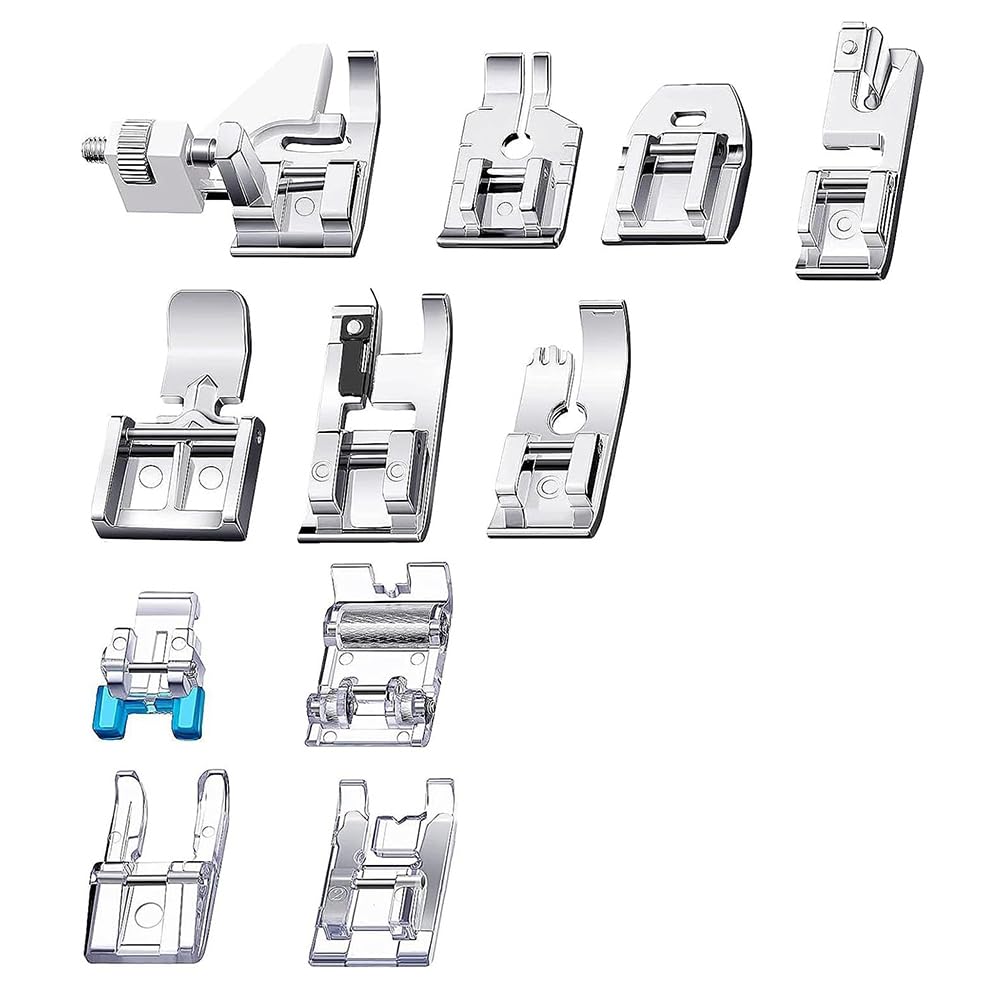 CTRLZS 11Pcs Presser Foot Set, Straight -Foot, Roller Foot, Snap on Sewing Machine Foot Presser Feet Set
