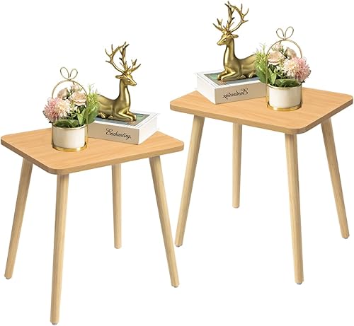 Miniatura 8 de FORAOFUR Mesa auxiliar negra, moderna decoración del hogar, mesa auxiliar pequeña para sala de estar, dormitorio, balcón y oficina, mesa decorativa