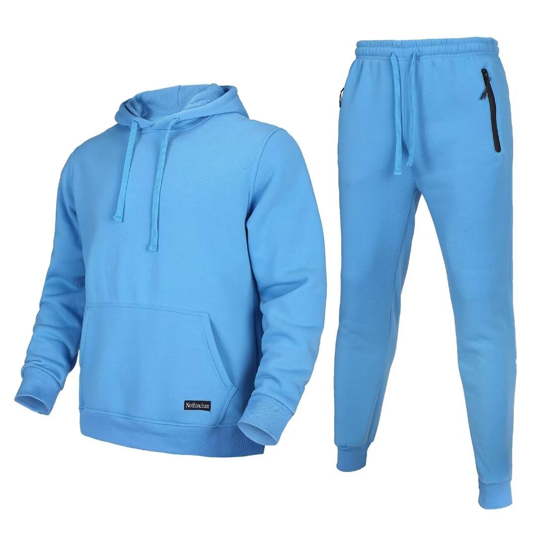 Megubfleece hooded outfits,tracksuit for men 2 pieces,casual sweatsuit set jogging suit outwear