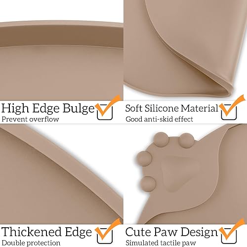 Miniatura 111 de KPWACD Tapete de alimentación de mascotas para perros y gatos, mantel individual de silicona para perros, antideslizante, impermeable, evita el Azul