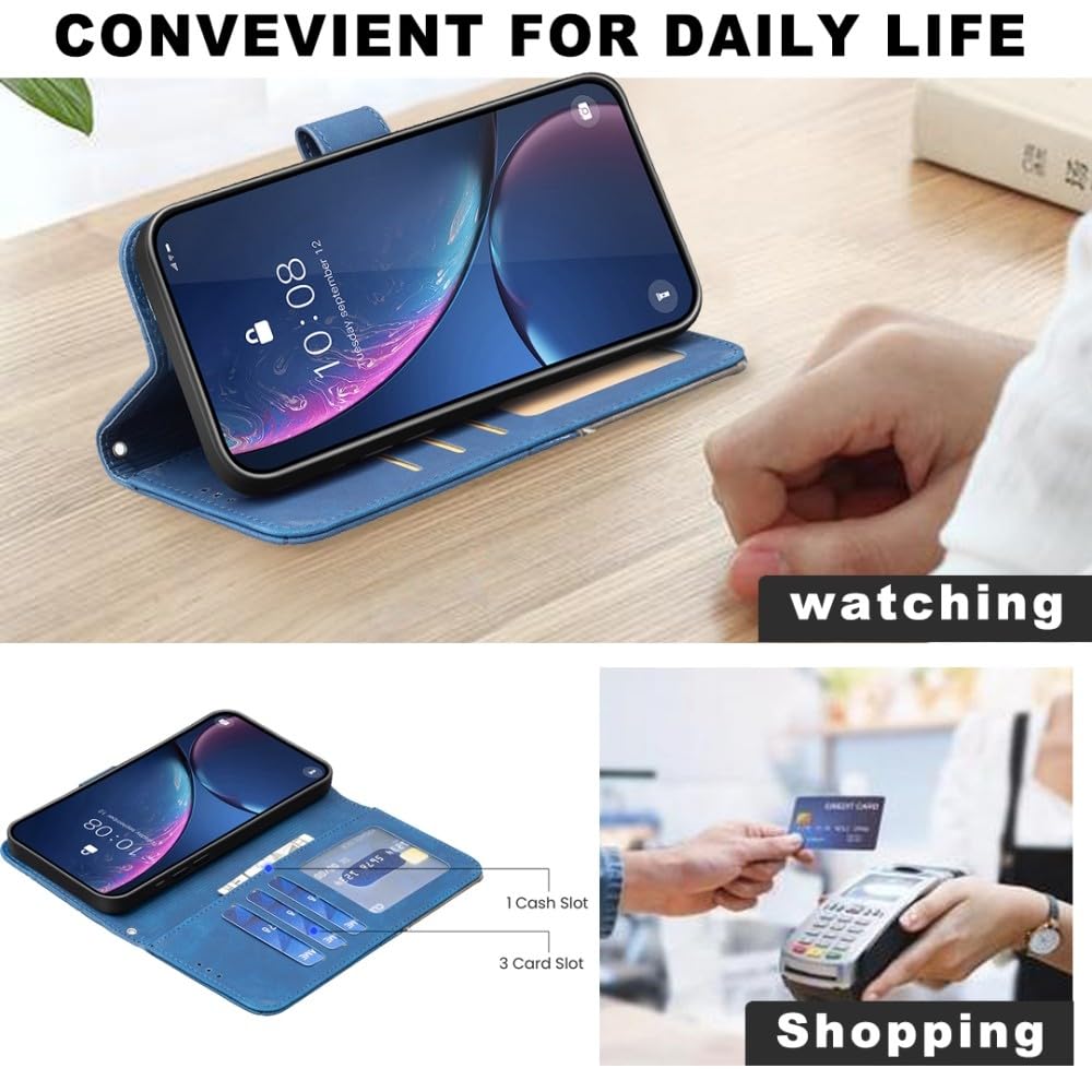 Generic Compatible avec iPhone 8 Plus/7 Plus (couleur : bleu) étui portefeuille en cuir à rabat