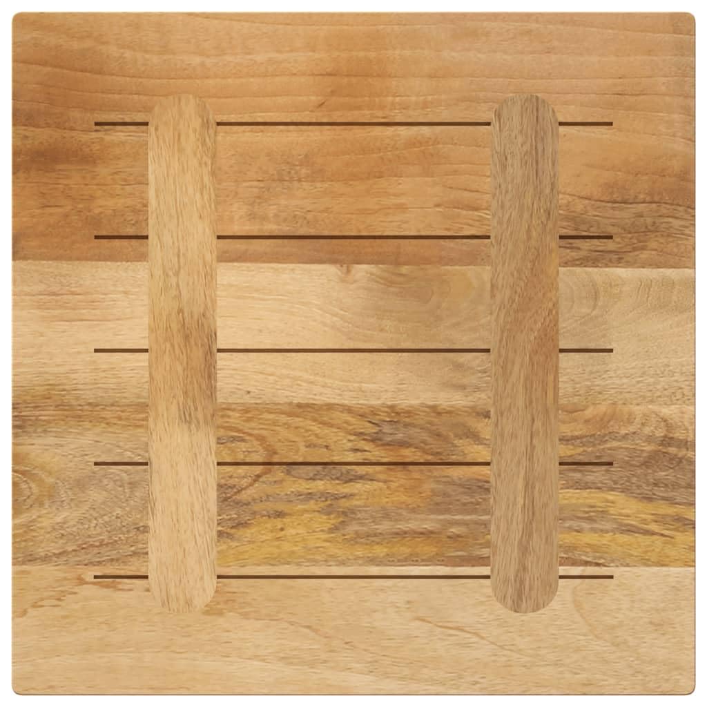 Accessori per tavoli-Piani da tavolo-Top 50x50x3,8 cm quadrato in legno massello grezzo mango