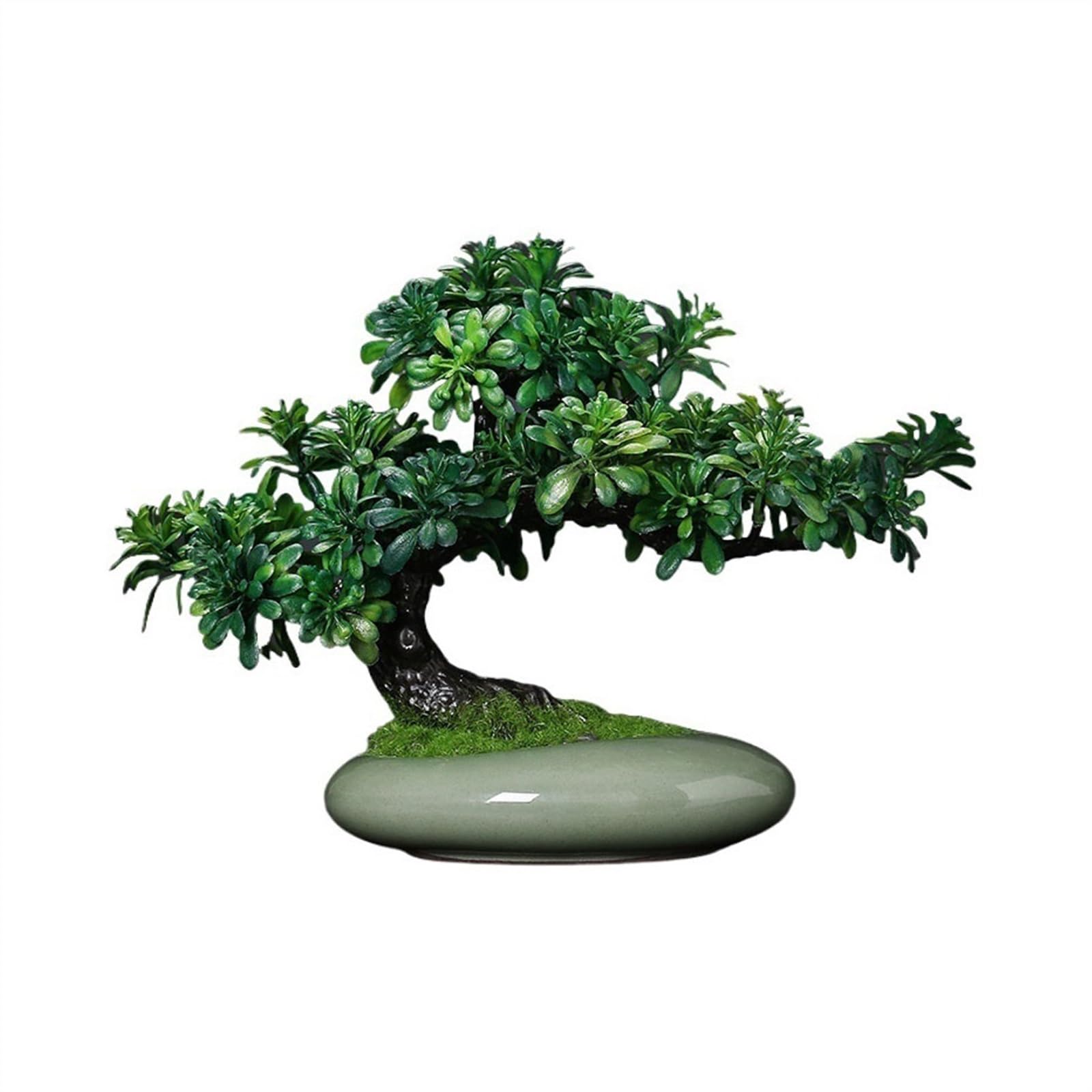 WOTZOV Realistic Artificial Trees, Small Potted Plants Fake Greenery Ornaments Indoor Simulation Tree Decoration Desktop Feng Shui Decorations,Bonsai Deco