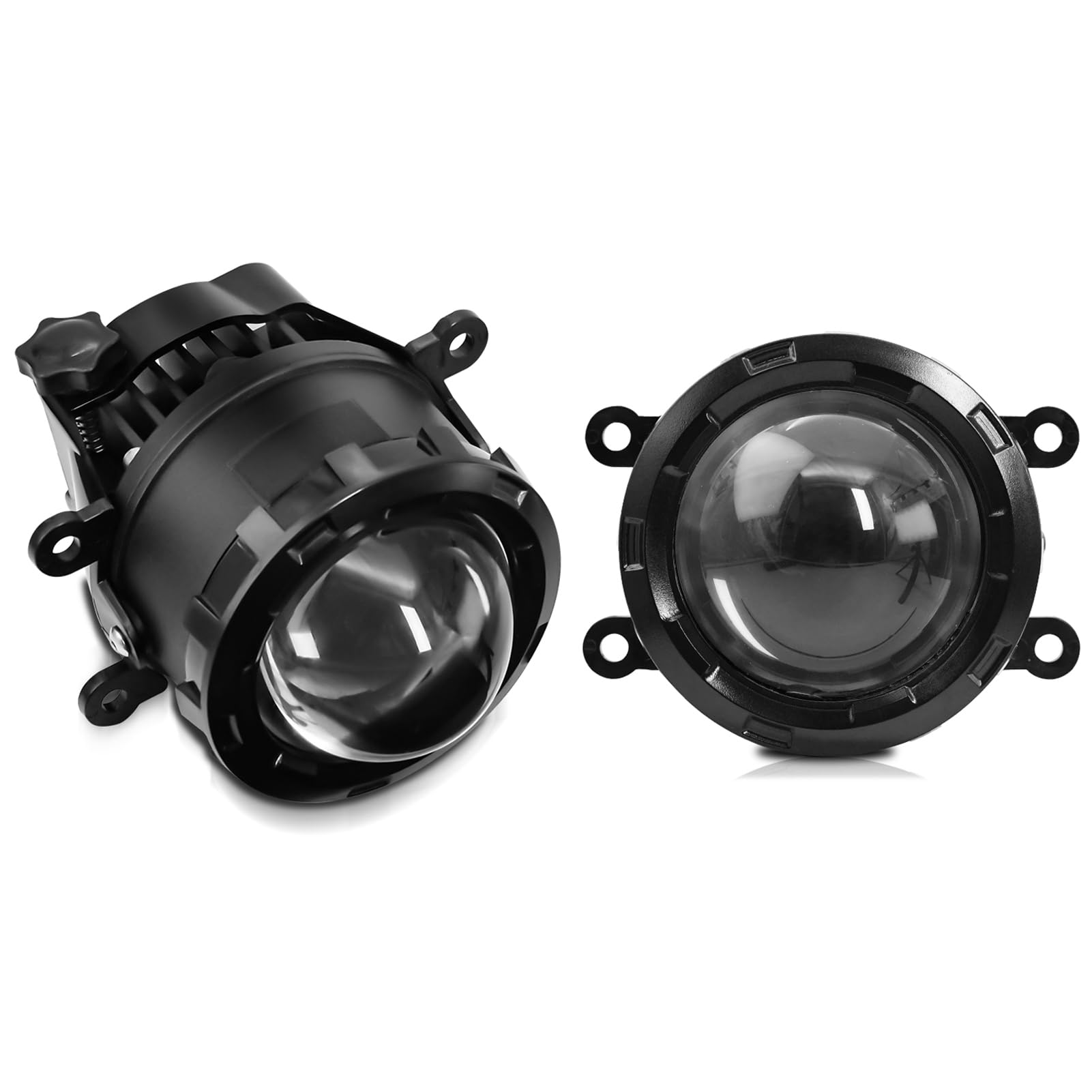 Shkalacar 2 Faros Antiniebla LED de 3 Pulgadas, Lente de Proyector LED Universal para Coche con Luz Blanca de 5500K y luz Amarilla de 3000K, Luz antiniebla LED