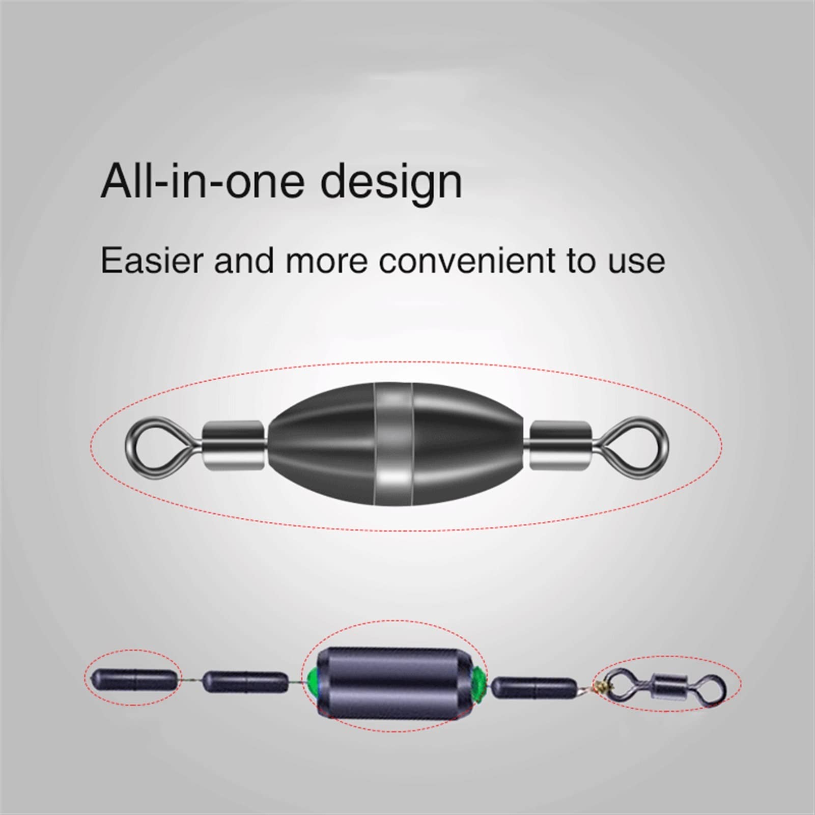 LINFFSTR 10 Pièces Poids De Pêche En Cuivre Avec émerillon Roulant