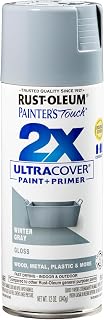 Rust-Oleum 249089 Painter's Touch 2X Ultra Cover Spray Paint, 12 oz, Gloss Winter Gray