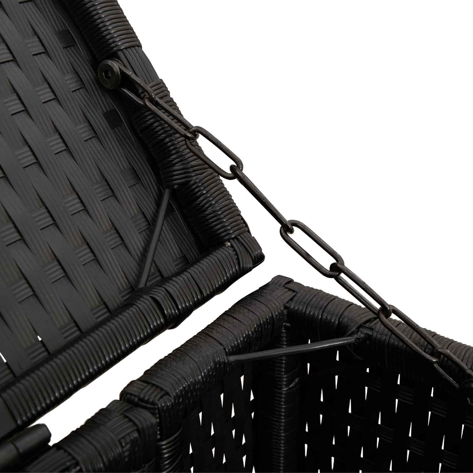 vidaXL Mülltonnenbox Schwarz 65 x 80 x 115 cm Polyethylen, Garten und Terrasse, moderner Lagerbehälter, wetterfester Box für Müll oder Terrassen-Zubehör