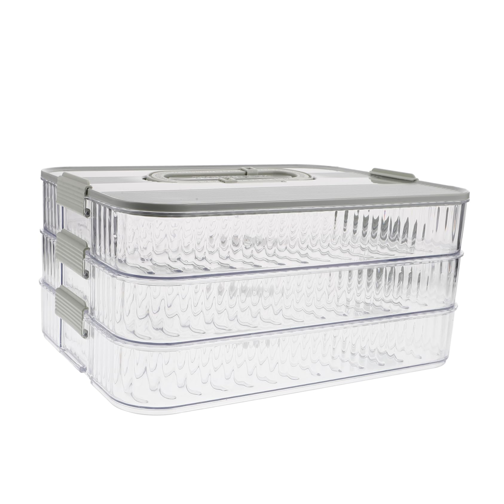 ULTECHNOVO Contenedor De Carne De Tres Para Refrigerador Organizador Apilable Para Alimentos Contenedor Para Refrigerios Para Guardar Frutas y Verduras El Congelador