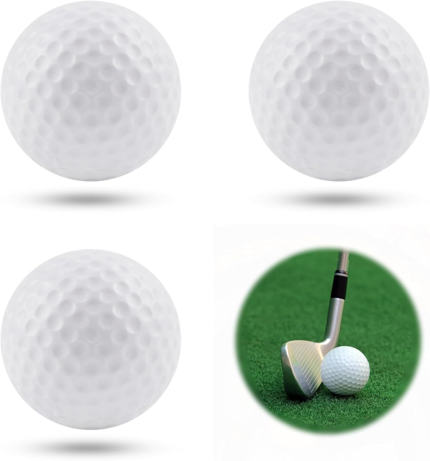 piłki do ćwiczeń golfowych, 3 sztuki - Idealne do celów ćwiczeniowych, ćwiczeń na zamach, korzystanie z domowego boiska do gry w golfa, białe, dla początkujących i sesji treningowych