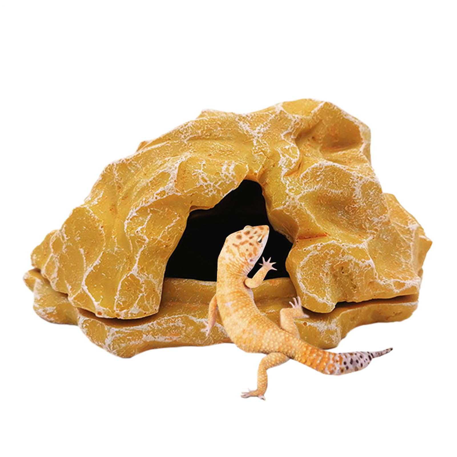 Tana Per Rettili | Rifugio in Acquario per Rettili Tana per Serpente - Piccola Zona Termica Decorativa Roccia Simulata Accessori Vasca per Pesci Decorazione Acquario per Granchi Gamberetti e Drago