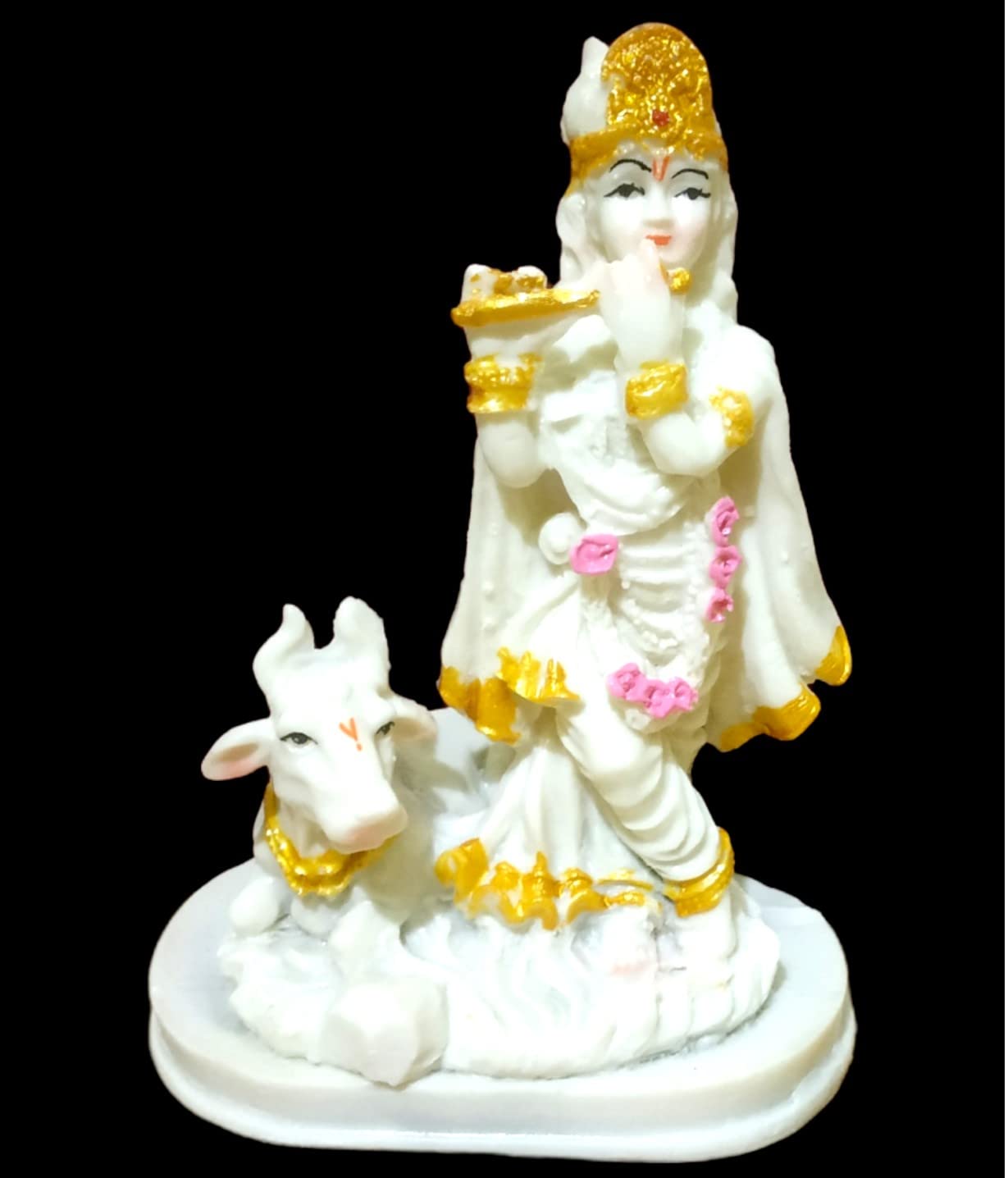 Winsome Collection Krishna Kanha Gopala Idol Murti Statue Showpiece Gift for Puja Multicolor Resin Pack of 1 (K3)