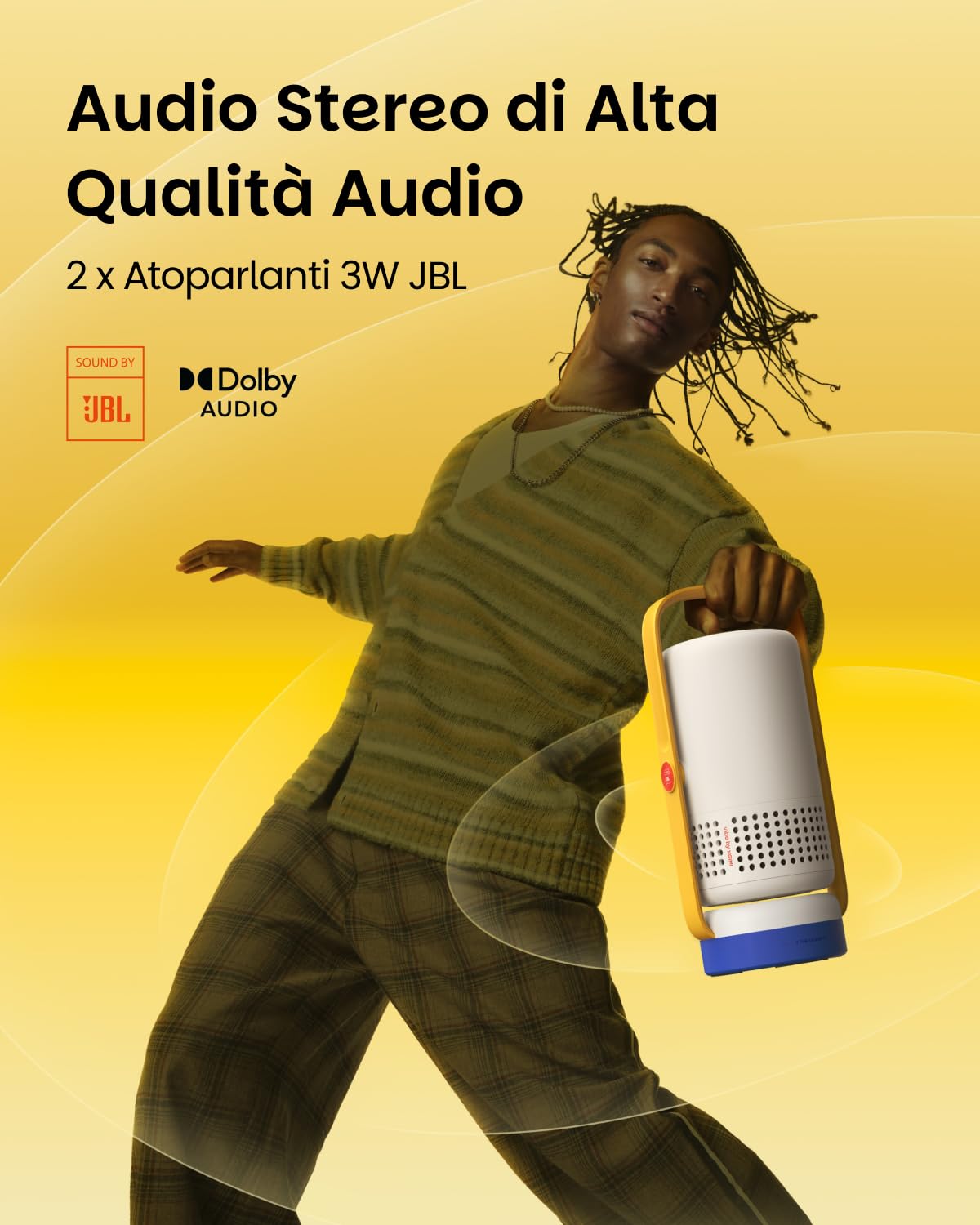 XGIMI Vibe One Proiettore Smart Mini Portatile1080P, GTV con Netflix con Licenza, Batteria Integrata, Messa a Fuoco Automatica Correzione Trapezoidale Automatica, Proiettore per la Casa(Blu Scintilla)