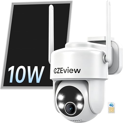 4G LTE Caméra de Surveillance Extérieure sans Fil 2K CZEview