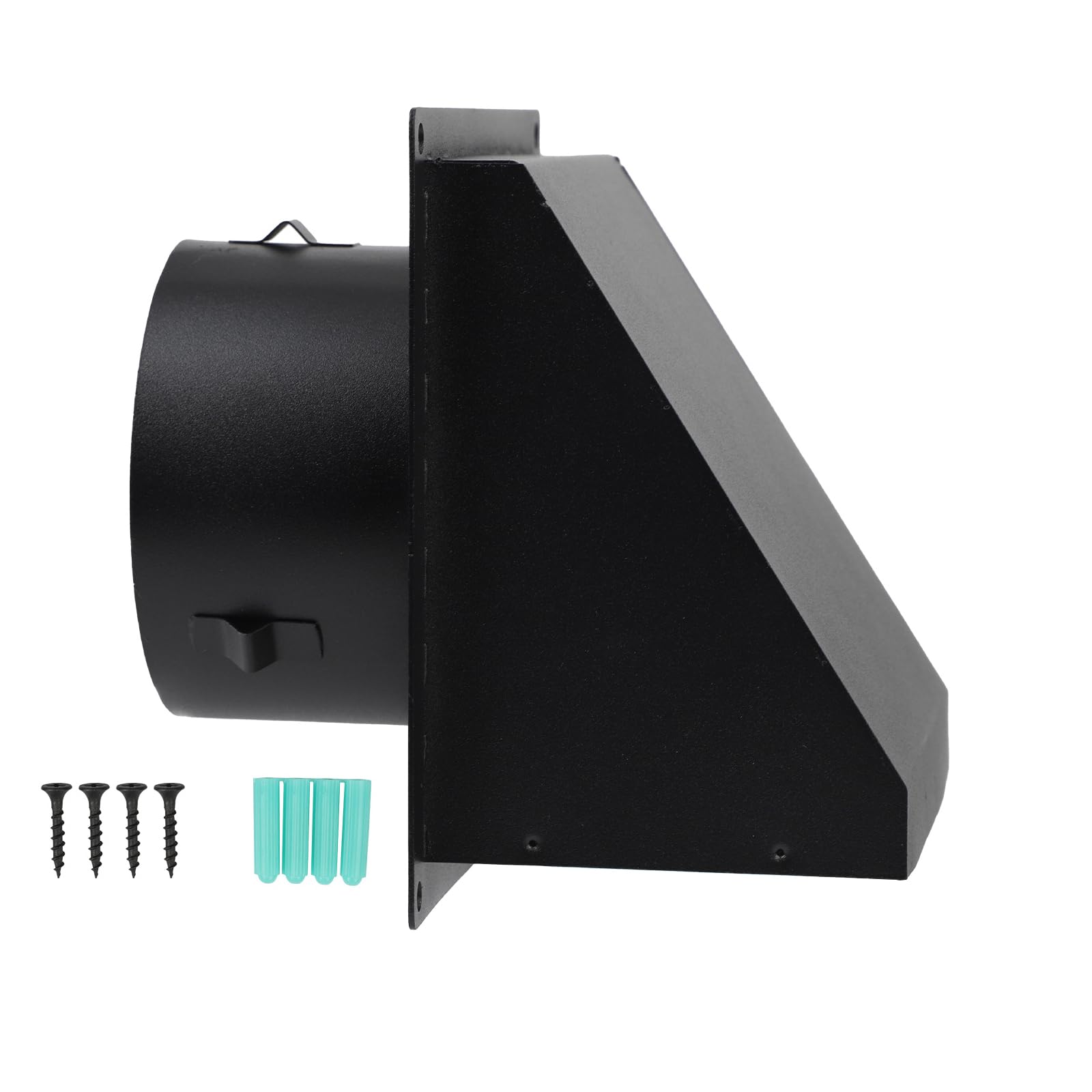 4 Inch Dryer Vent Cover Outside with Removable Mesh &amp; Rubber Gasket, Black