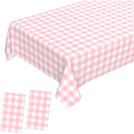 2 Pcs Pastel Plaid Tablecloth