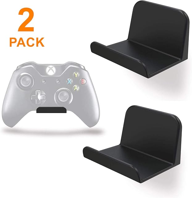 sciuU Wall Mount Stand Holder for Game Controller / Headphones, [2 Pack]Adhesive 3M Hangers, Universal Hook Accessories for Gamepad of Xbox One / series S X / PS5 / PS4 / No Screws