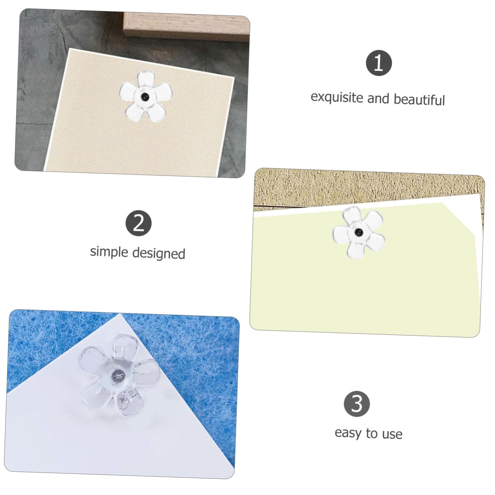 DOITOOL 4 Sätze Transparente Druckpins Für Pinnwände Reißzwecken Für Fotowände Kunstwerke Und Karten Fixieren Von Postern Und Karten 100 Stück * 4