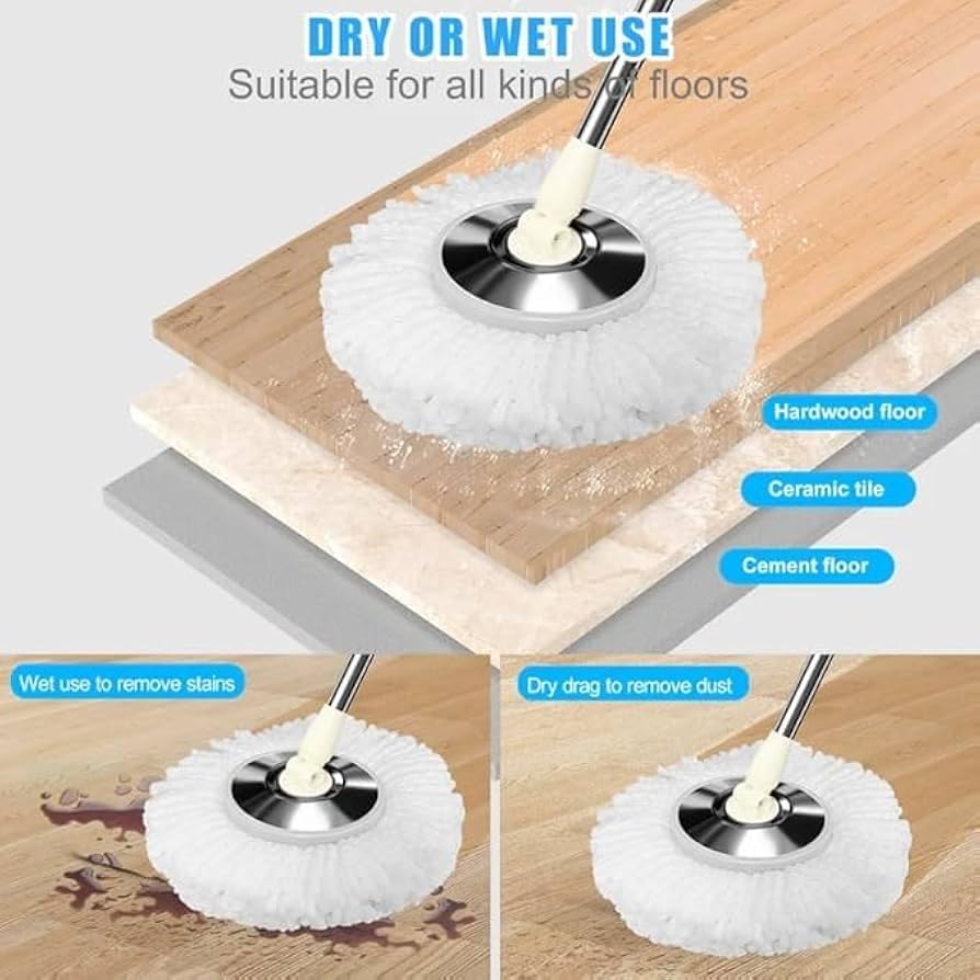 Image of Mop Stick Handle | Rust Resistant Stainless Steel Rod Mopping Stick Cleaning Supplies mop Stick Rod only Mopping Spin Stick Mob Mob