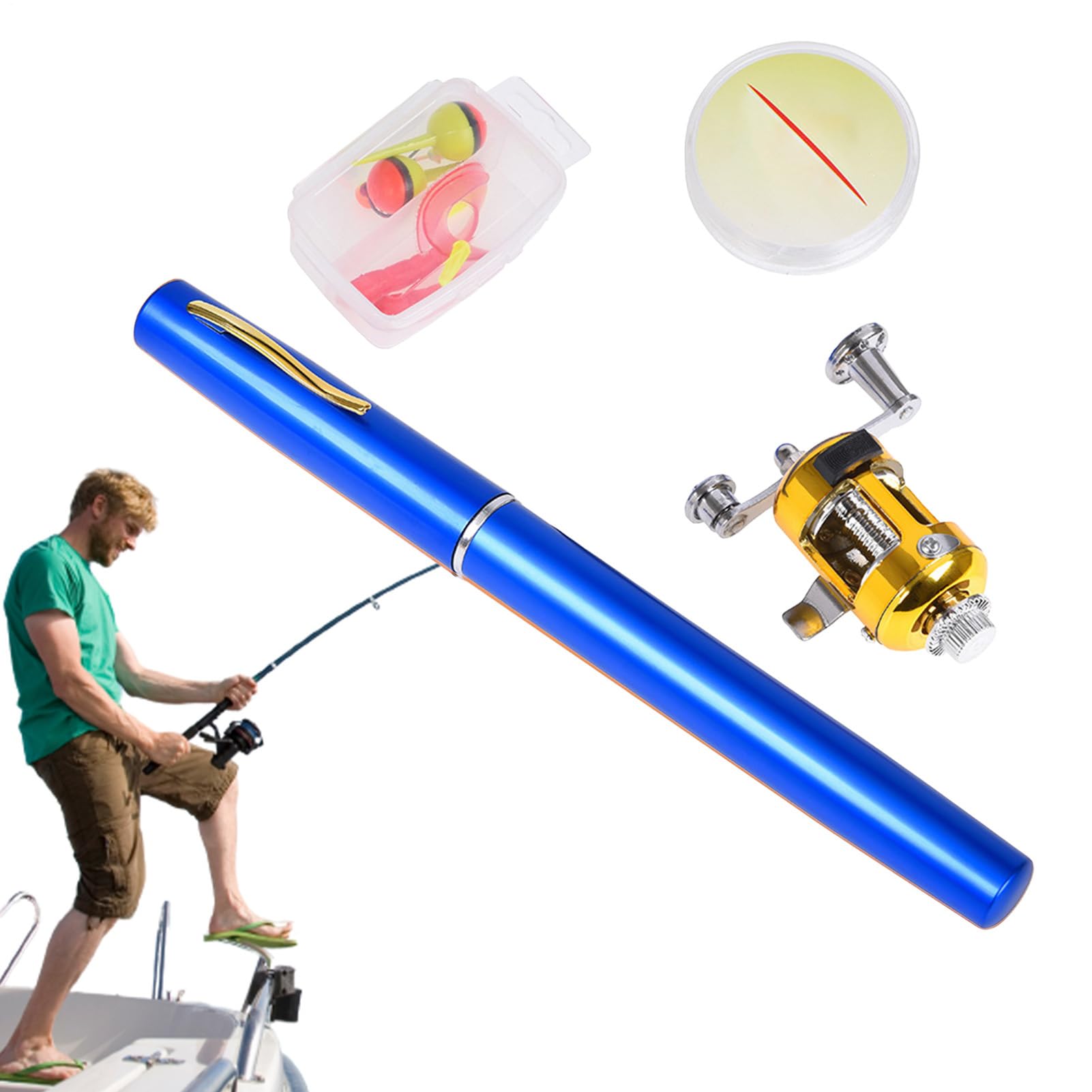 Pocket Pen Fishing Rod, Pen Rod and Reel Combo, Pocket Fishing Rod, Pen Fishing Rods, Small Fishing Pole, Pocket Fishing Pen, Fishing Pen Rod Combo, Compact Fishing Rod, Pen Fishing Rod for Hikers,