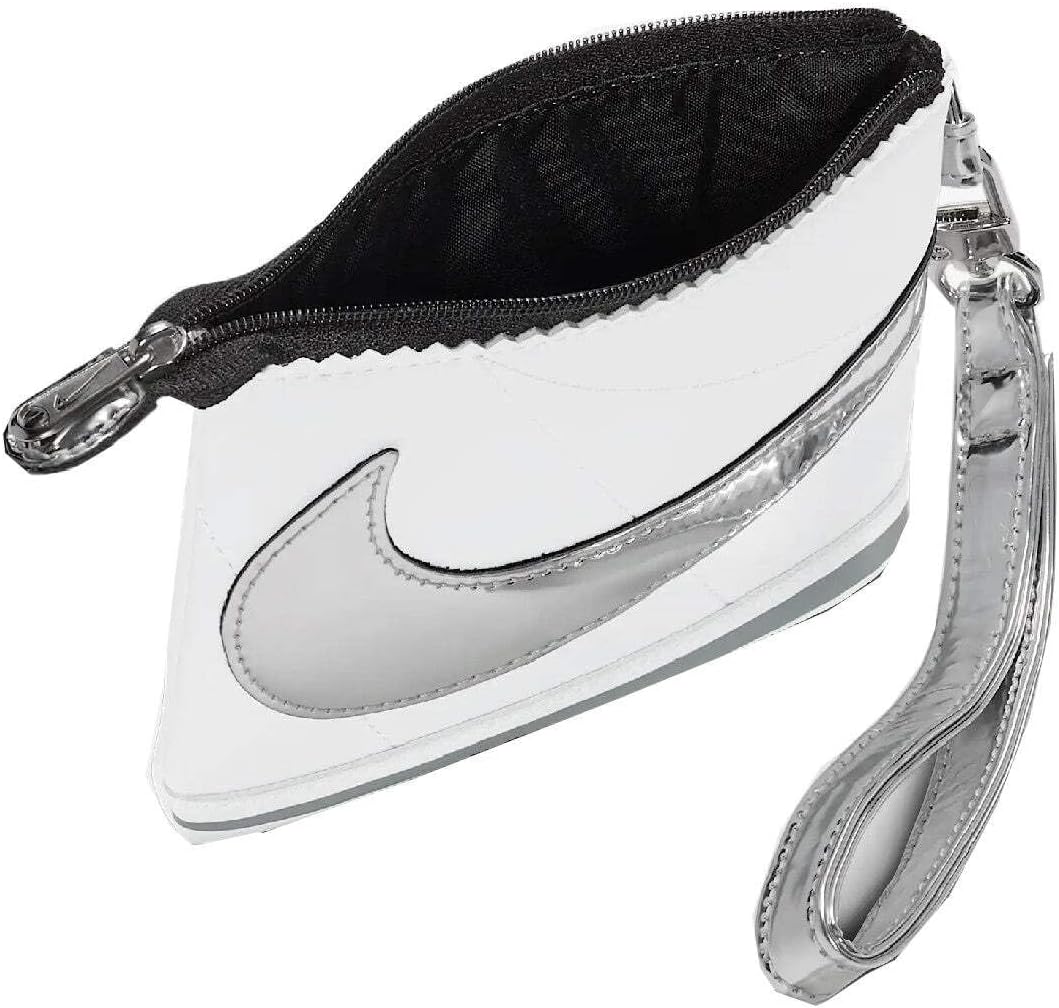 Nike Cortez Wristlet Unisex Wallet Clutch Bag with Strap Smoke Grey – Metallic Silver
