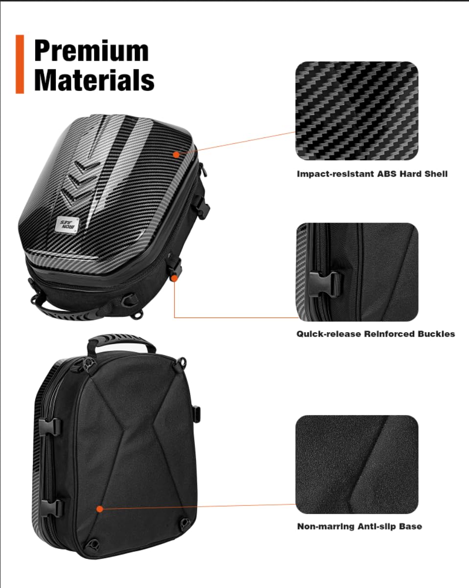 Grapelet Motorrad Hecktasche wasserdicht sozius gepäcktasche ABS Hartschalen Motorrad helmtasche mit erweiterbarem Stauraum 24L-35L Reisetasche Tasche