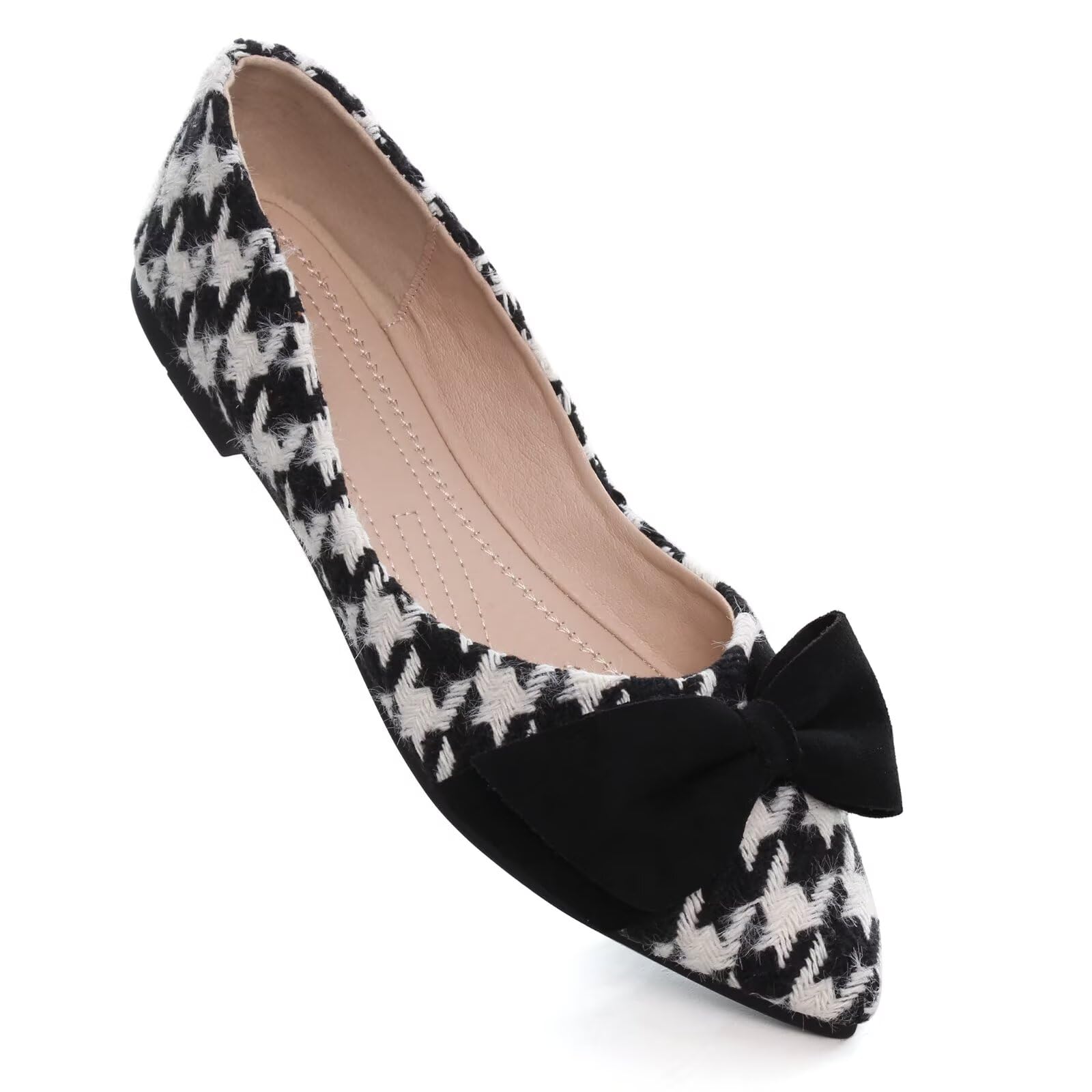 SAILING LU Ballet Flats for Womens Shoes Pointy Toe Cozy Flat Shoes Suede Comfortable Dressy Shoes Wear to Work Slip-on Moccasins