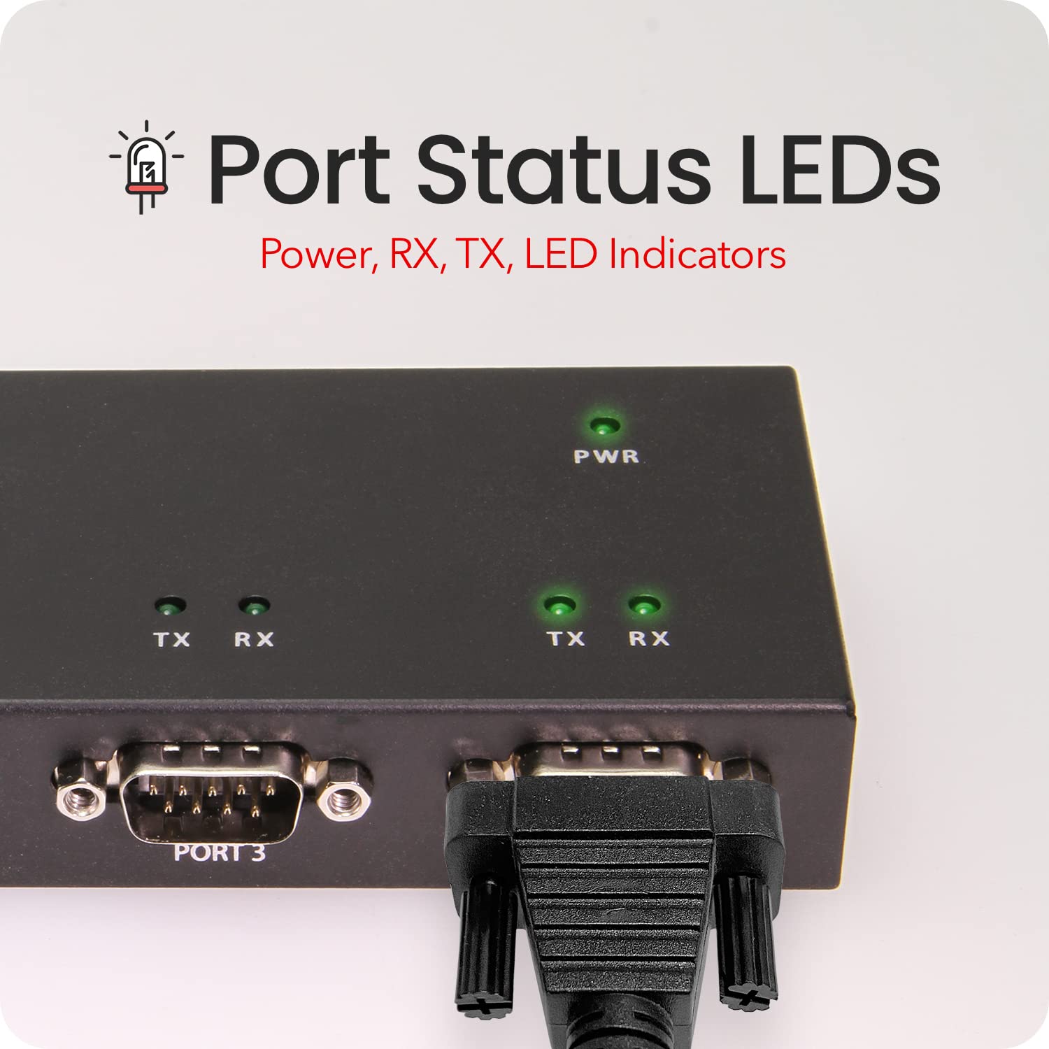 Gearmo Adattatore USB A RS-232 Seriale Con Chipset FTDI – Cavo 91 Cm – LED TX/RX - 2