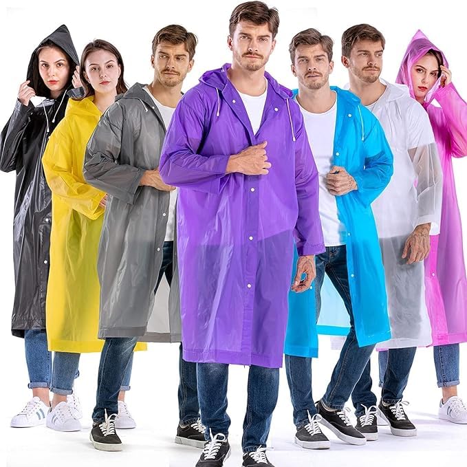 Waterproof EVA Raincoat with Hood for Men & Women | Reusable Lightweight Rain Jacket | Foldable Portable Rain Wear for Travel, Camping, Hiking, Bike Riding & Outdoor Activities-image-49
