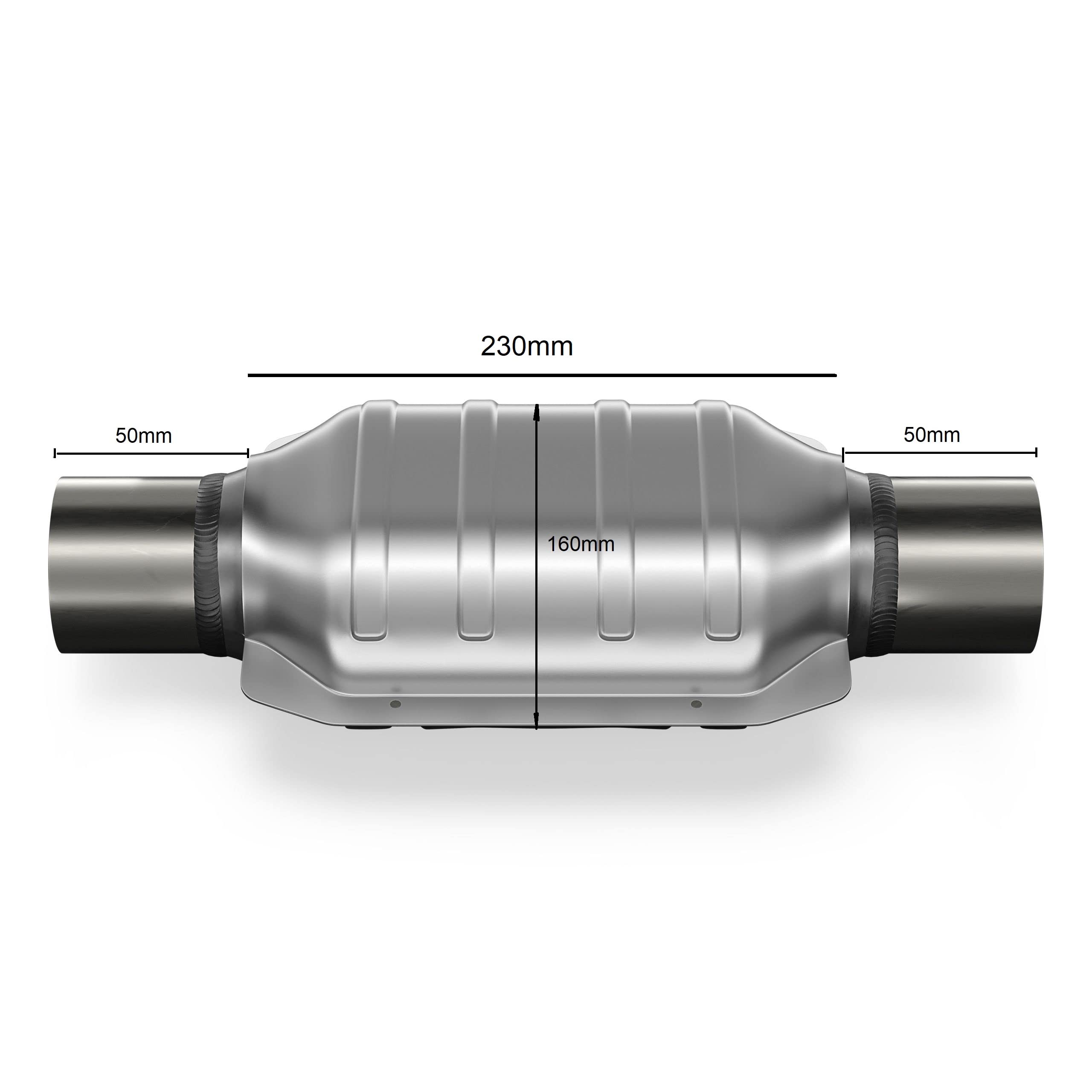 BLUETECH® 200 Zellen UNIVERSALL FLACH Sport Renn Katalysator Euro 4 Norm Metall 101mm 103R. ID Anschluss 57,15 mm / 2,25" bis 4.0l Motoren.