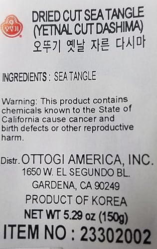 Miniatura 3 de OTTOGI Sea Tangle 5.29 oz - Kombu 5.29 oz - Dashi Kombu Green